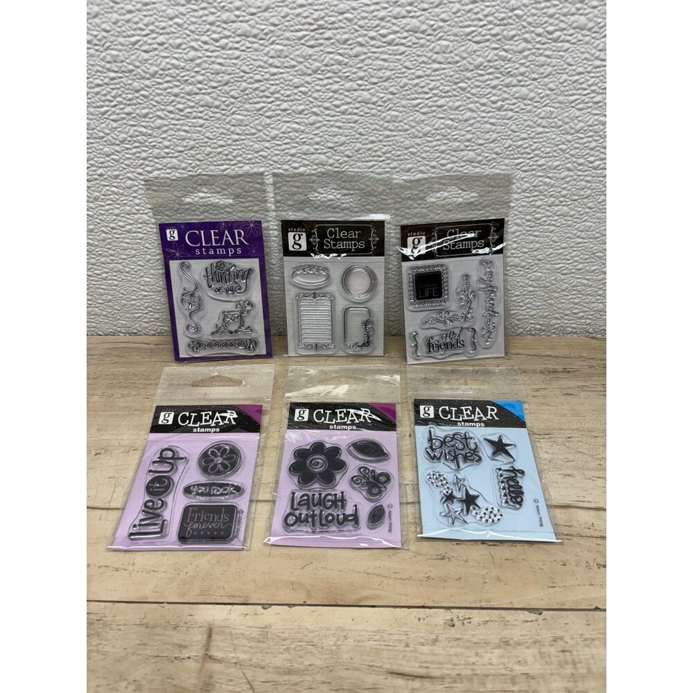 Set Of 6 Studio G Clear Stamps Arts Crafts Variety